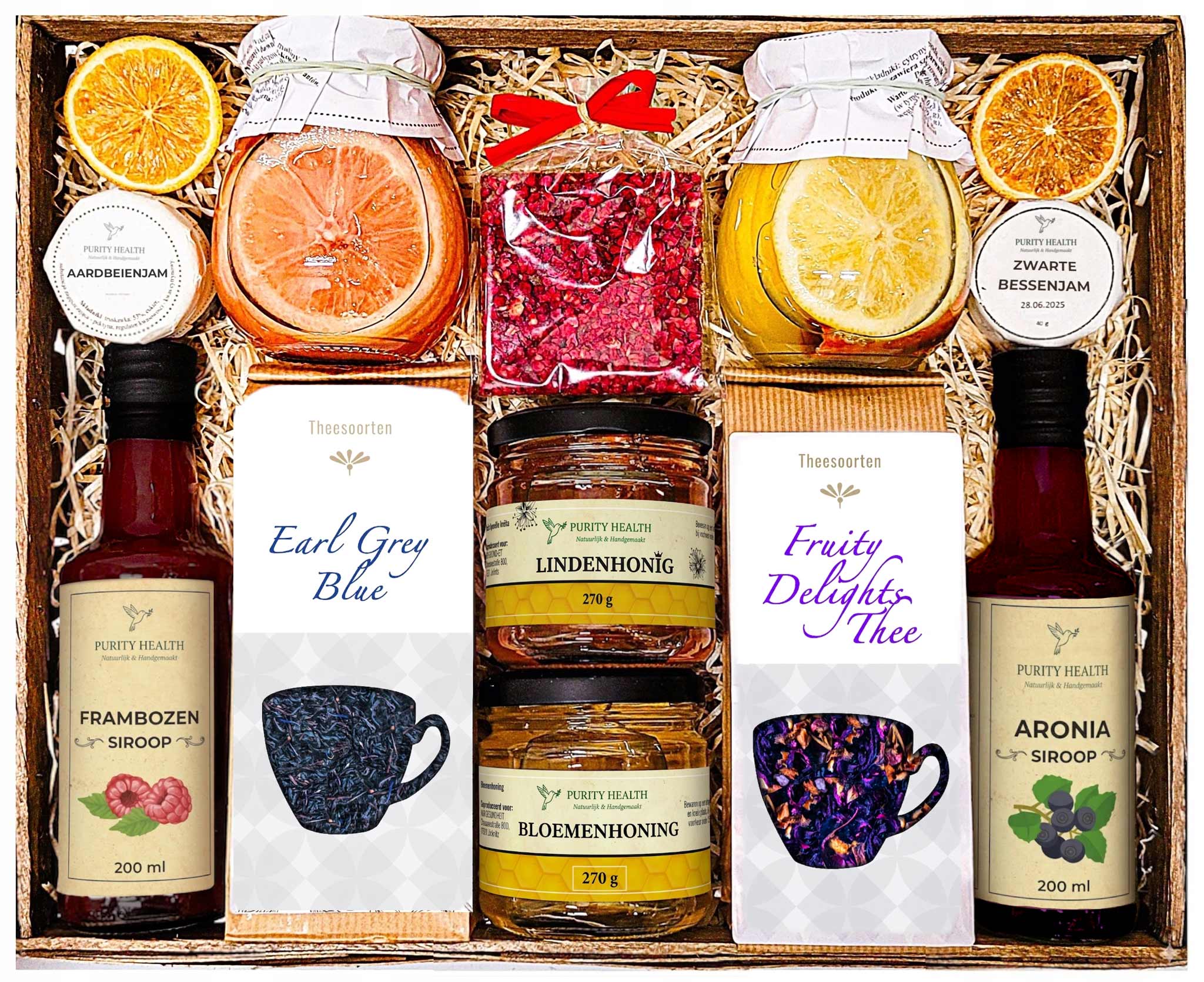 Cadeaupakket XL met Thee, Honing, Siroop en Chocolade