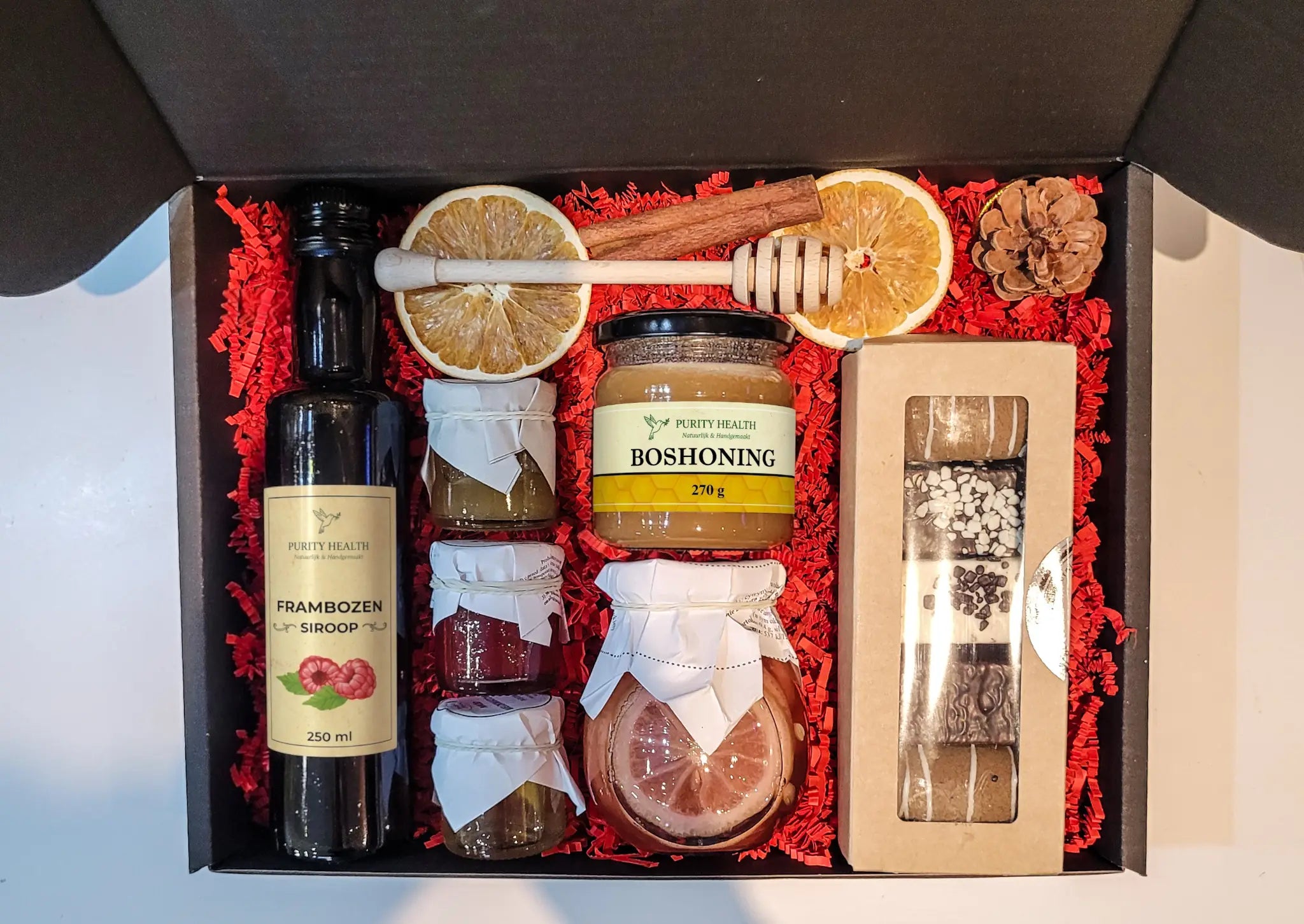 Premium Cadeaubox met Honing, Siroop, Jam en Kruidkoekjes
